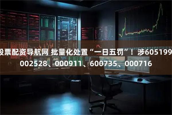 股票配资导航网 批量化处置“一日五罚”！涉605199、002528、000911、600735、000716